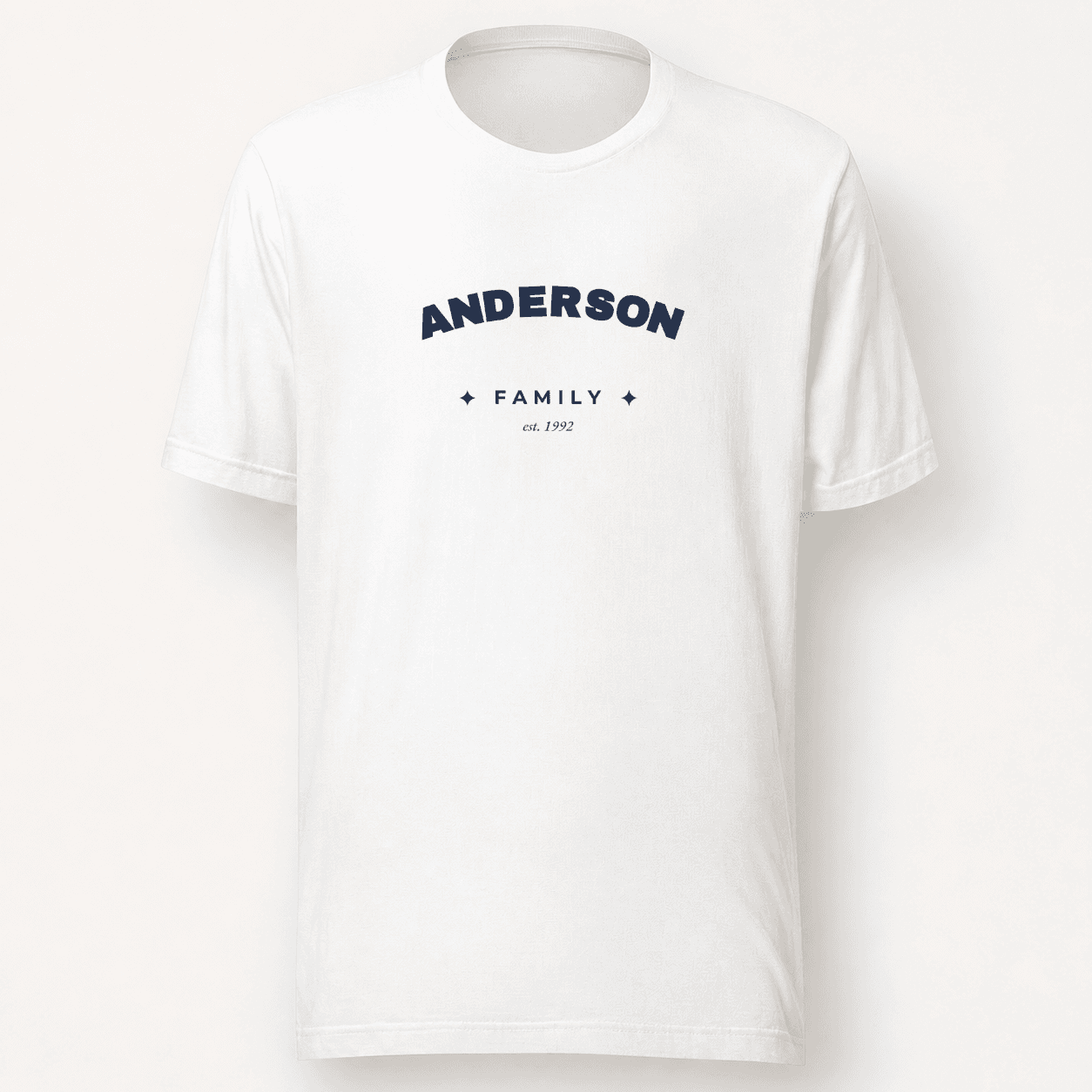 Custom Name T-Shirt flat lay — White