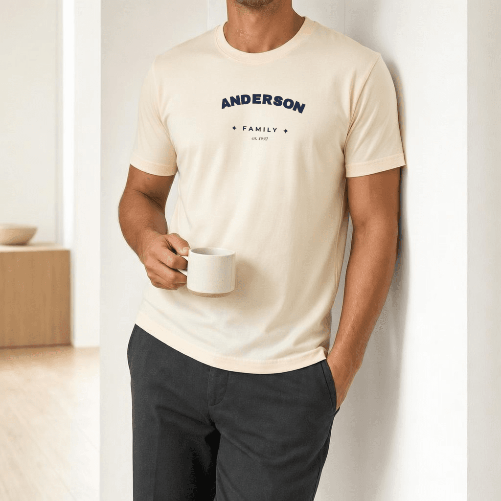 Custom Name T-Shirt worn casually