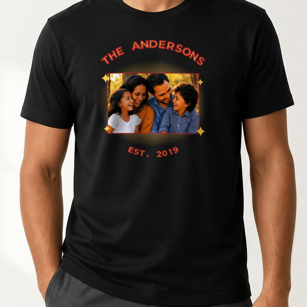 Custom Photo T-Shirt — Black