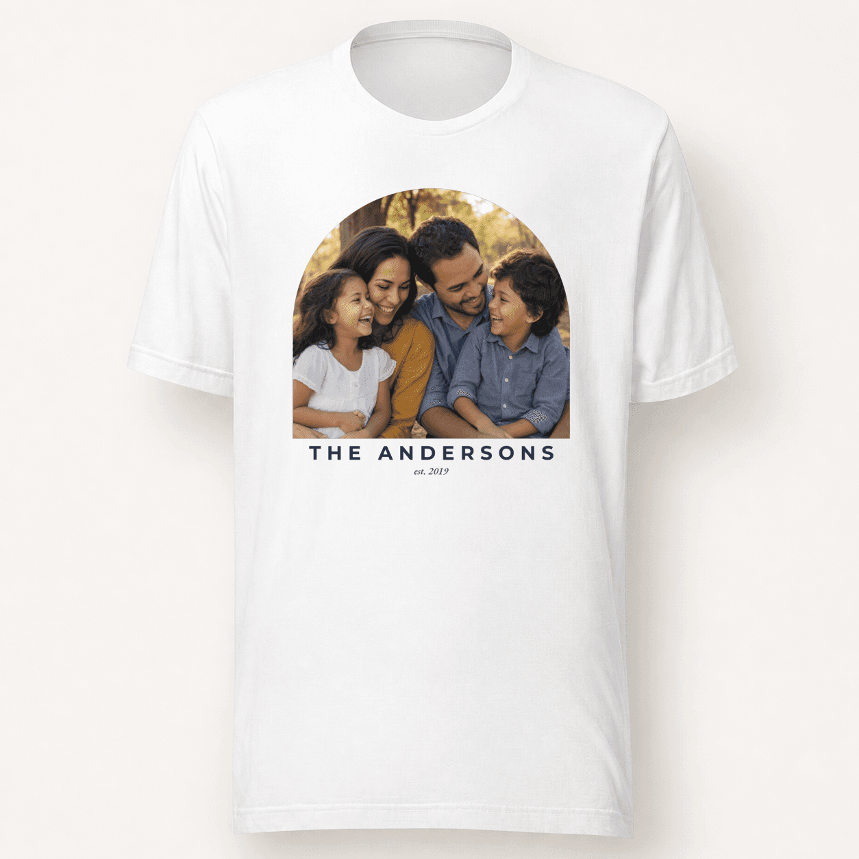 Custom Photo T-Shirt flat lay — White
