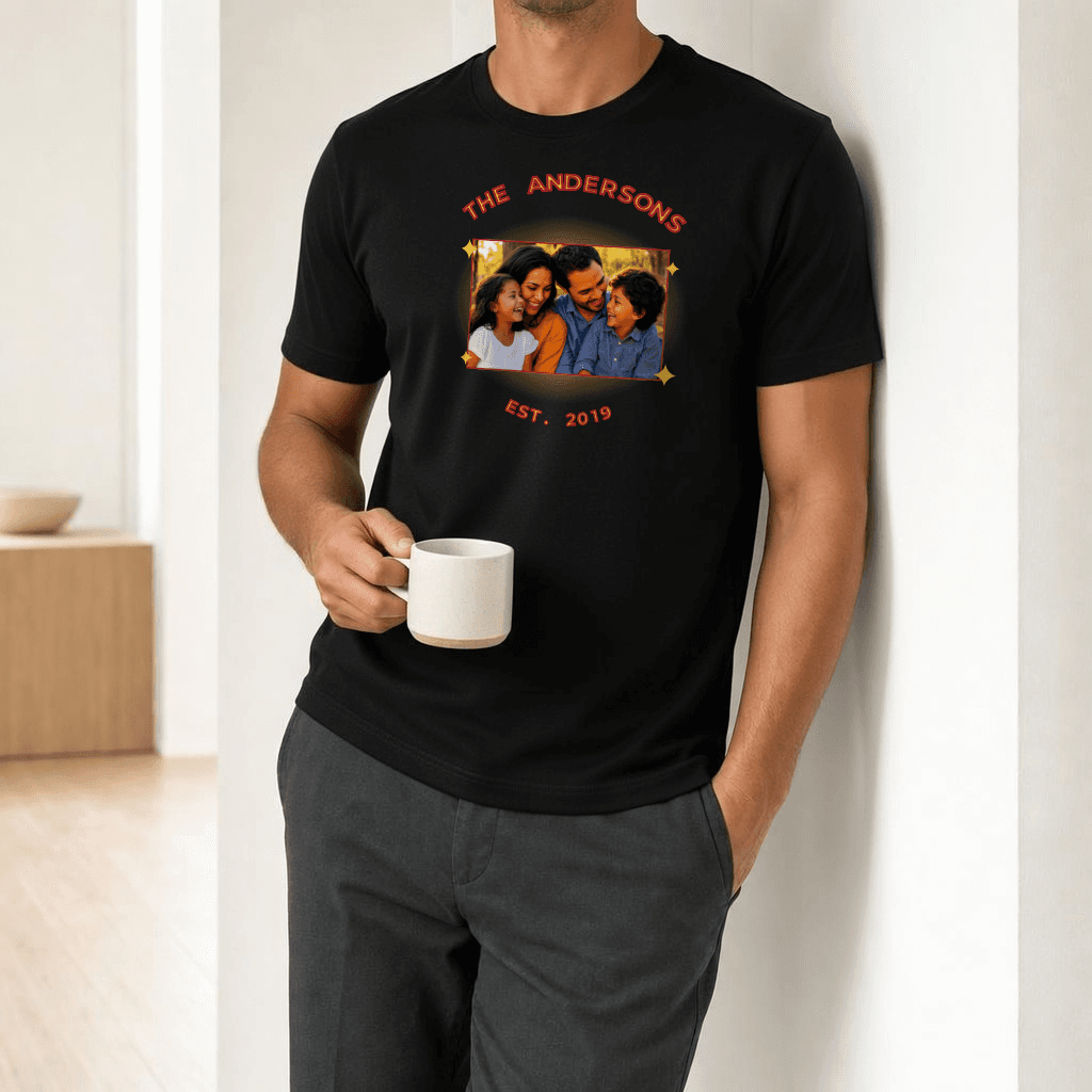 Custom Photo T-Shirt worn casually