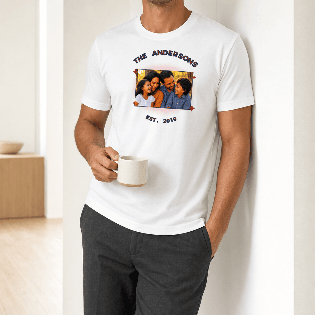 Custom Photo T-Shirt worn casually
