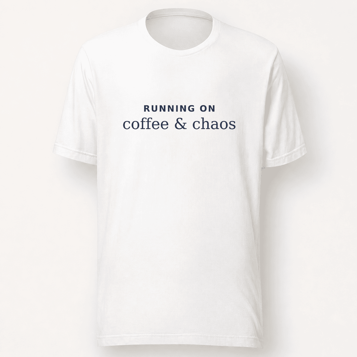 Custom Text T-Shirt flat lay — White