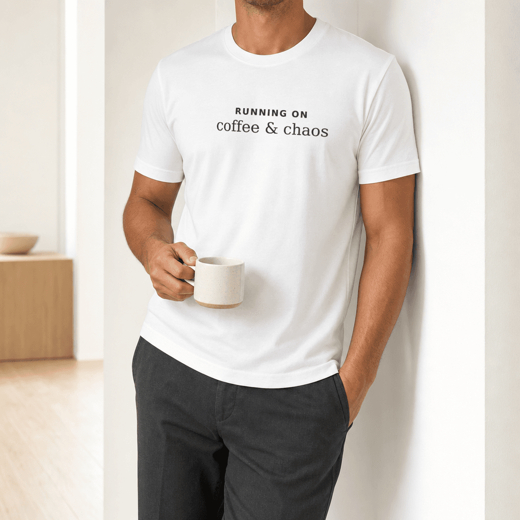 Custom Text T-Shirt worn casually