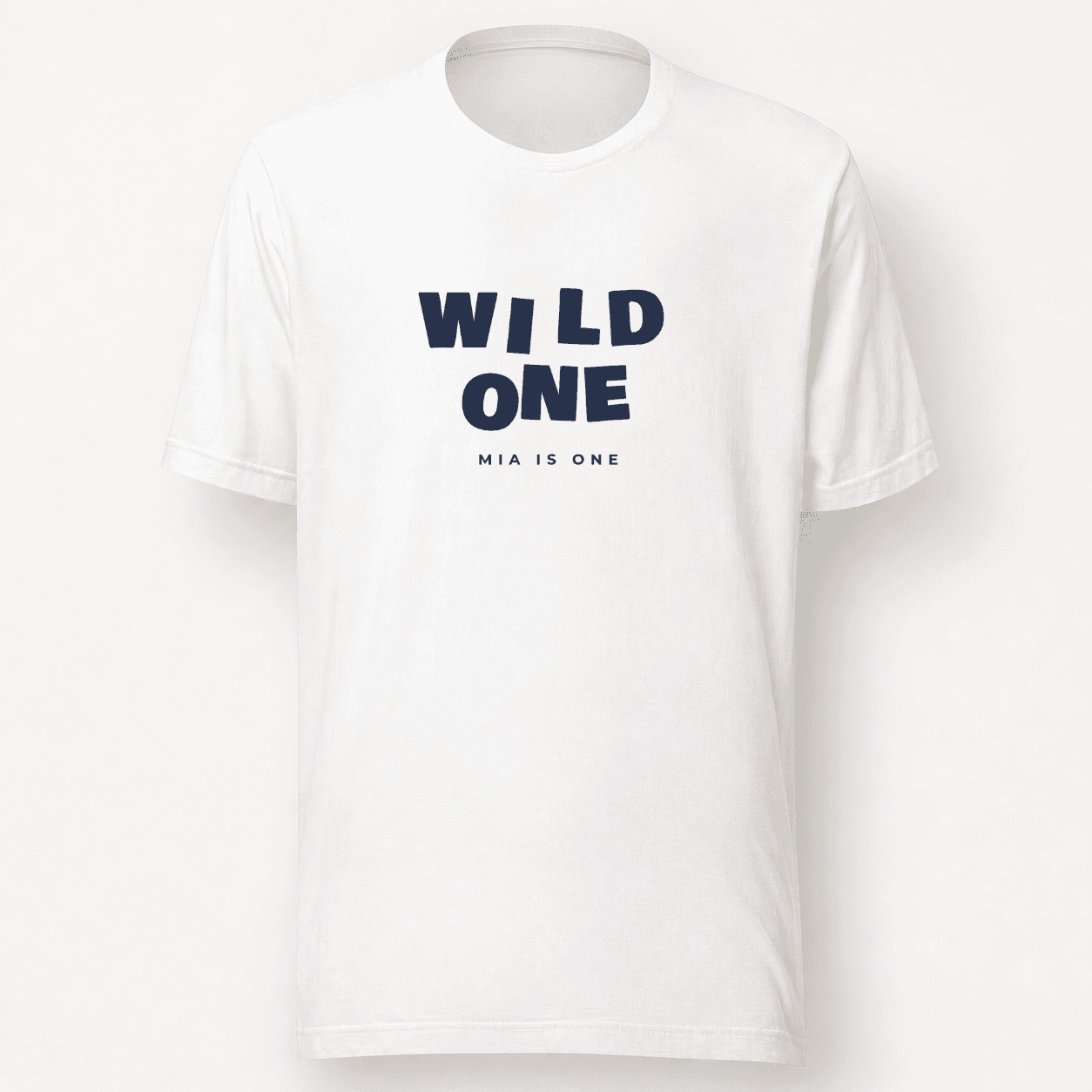 Custom First Birthday T-Shirt flat lay — White