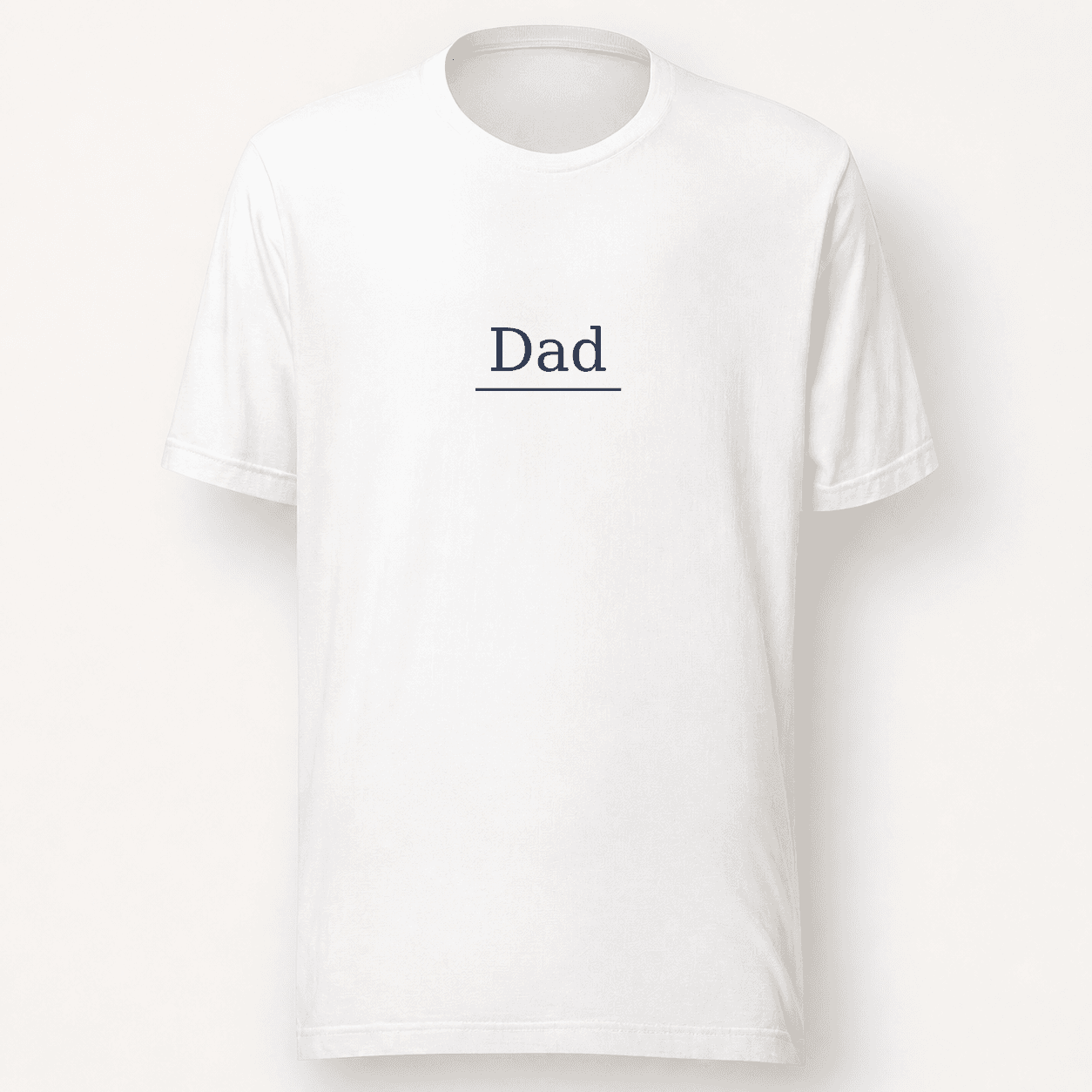 Custom Dad T-Shirt flat lay — White