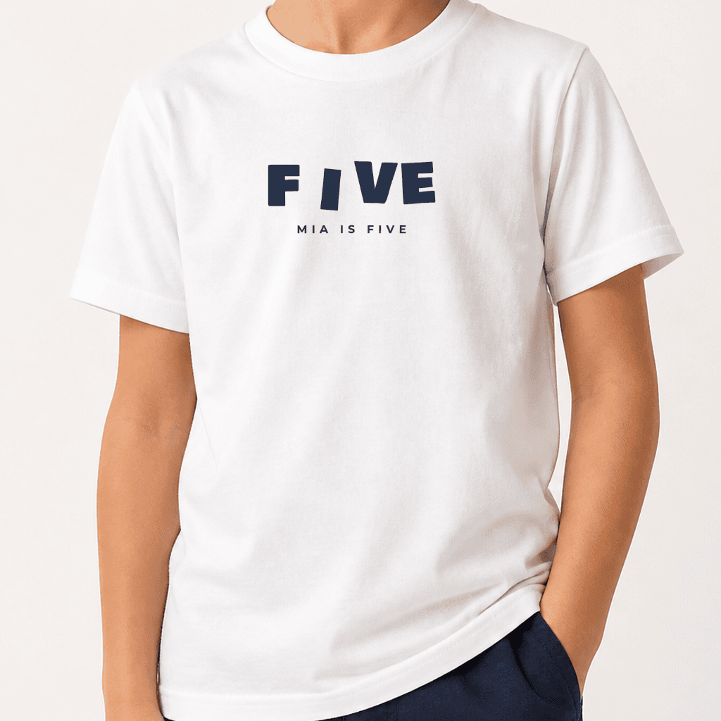 Custom Birthday Kids T-Shirt — White
