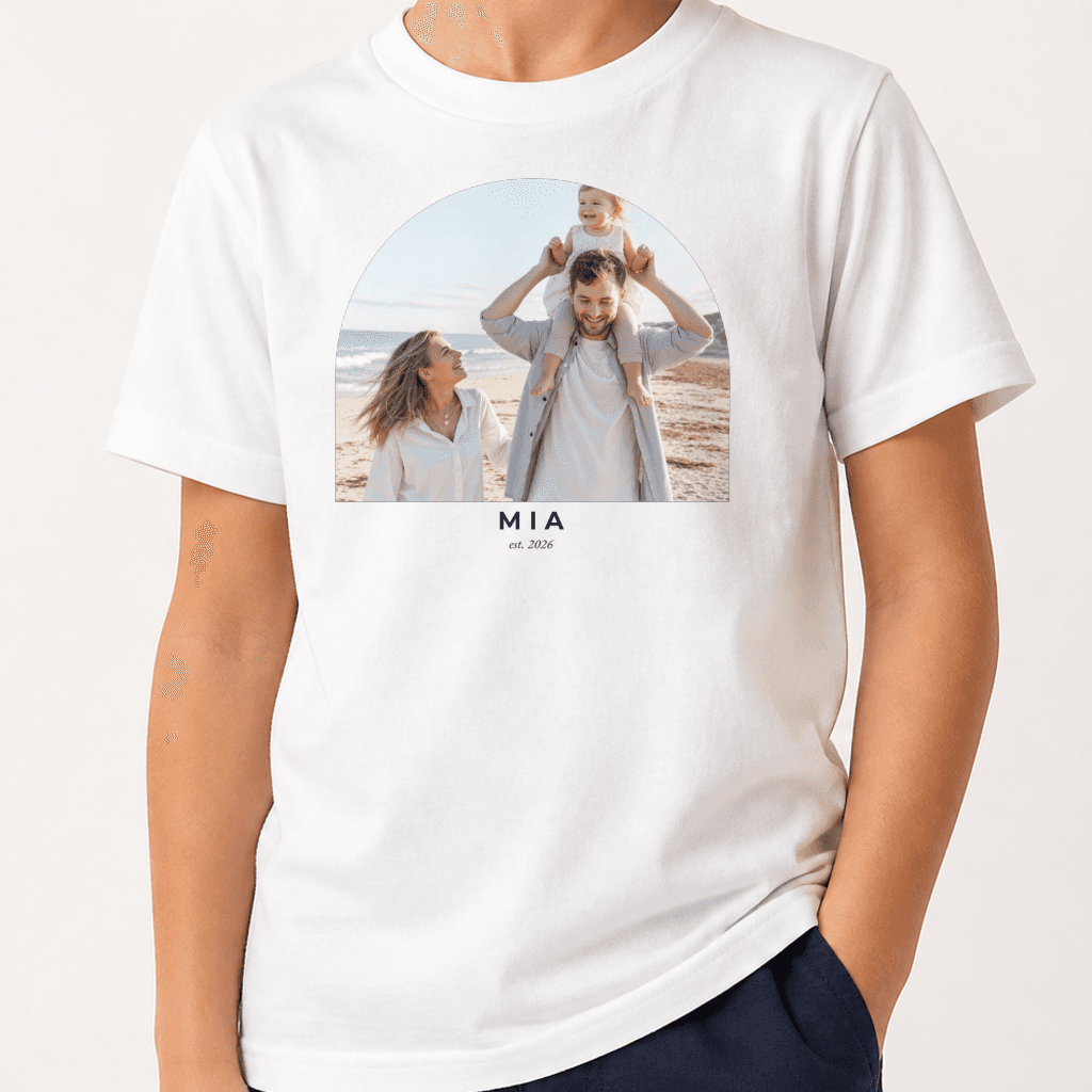Custom Photo Kids T-Shirt — White