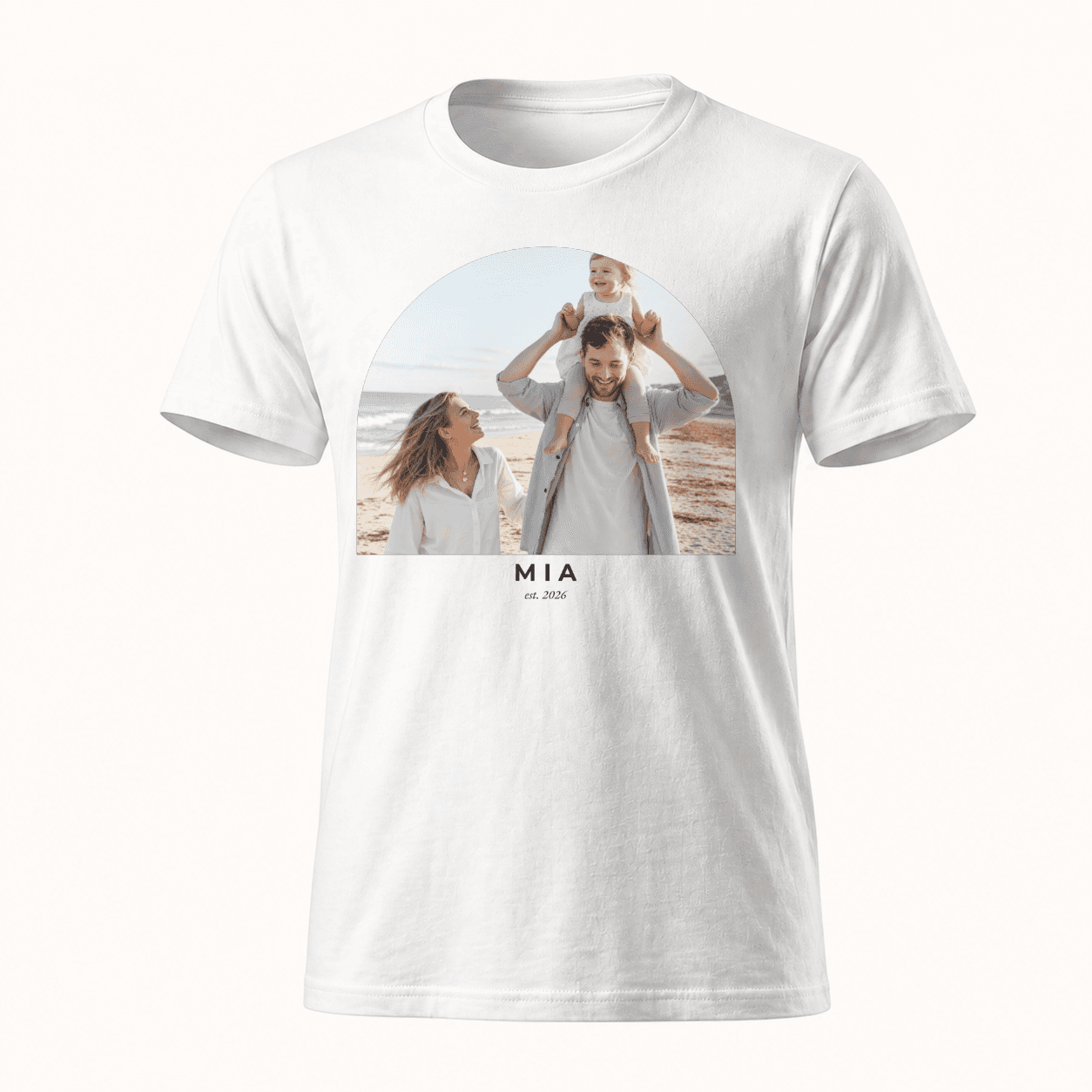 Custom Photo Kids T-Shirt flat lay — White