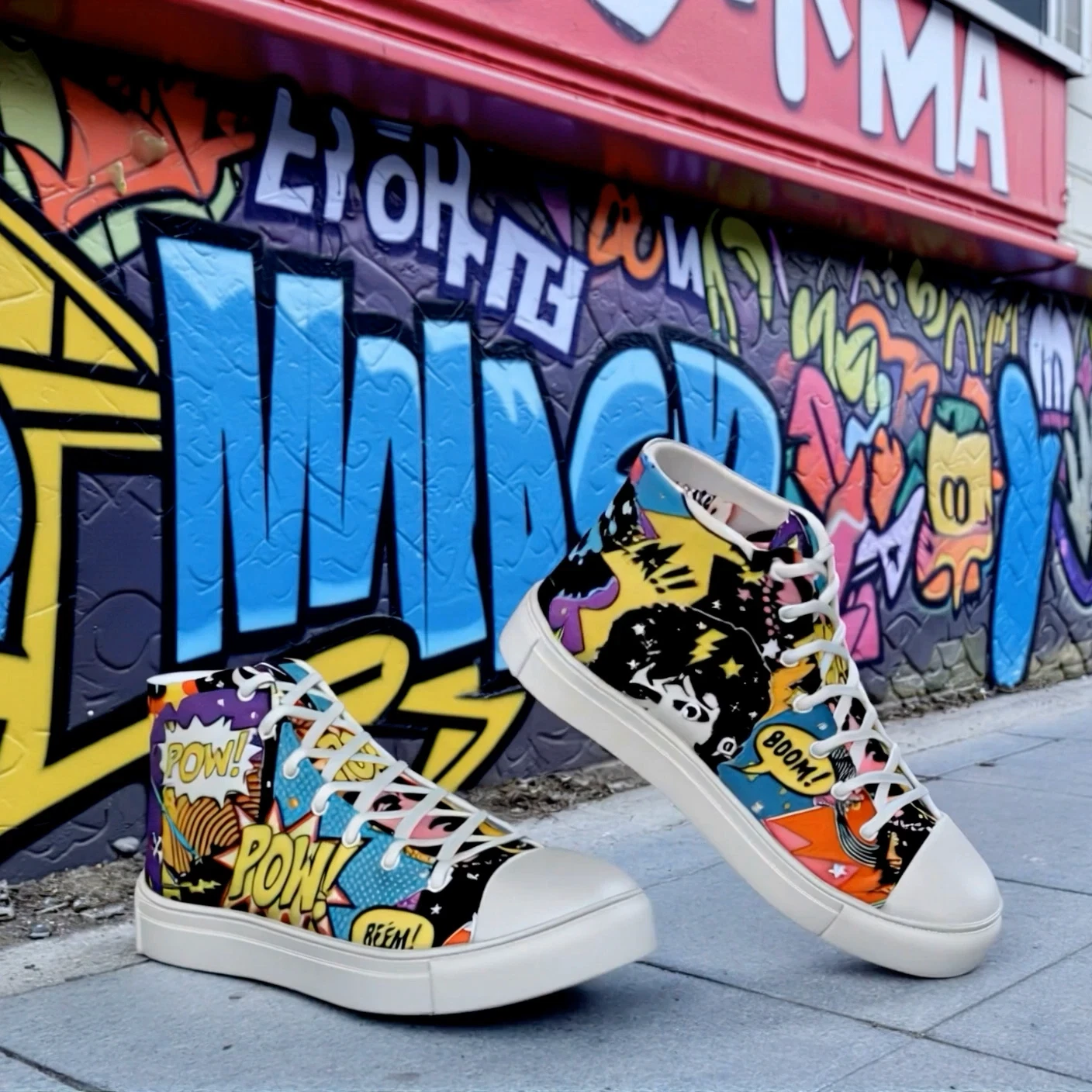 Mens High Top Music Legend Canvas Shoes