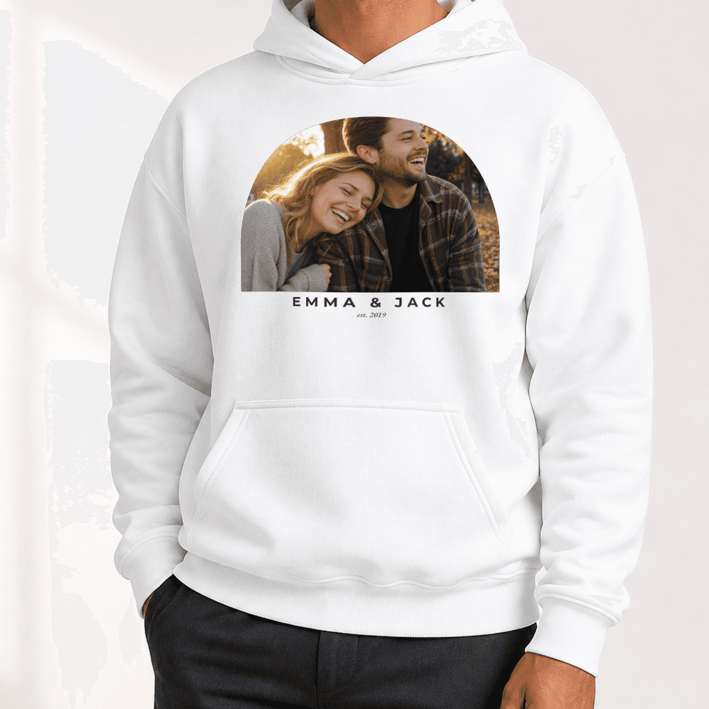 Custom Photo Hoodie — White