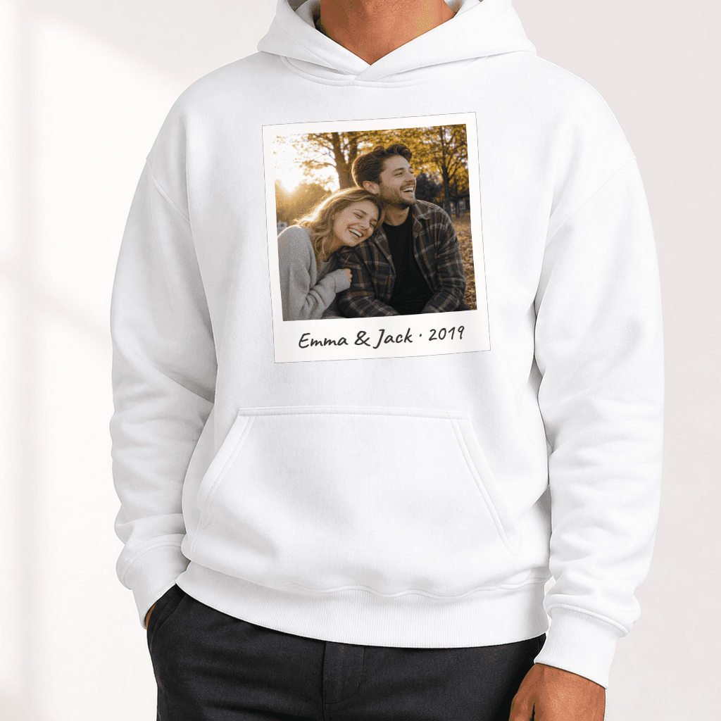 Custom Photo Hoodie — White