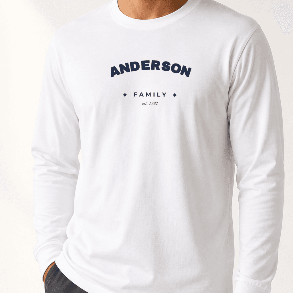 Custom Name Long Sleeve — White