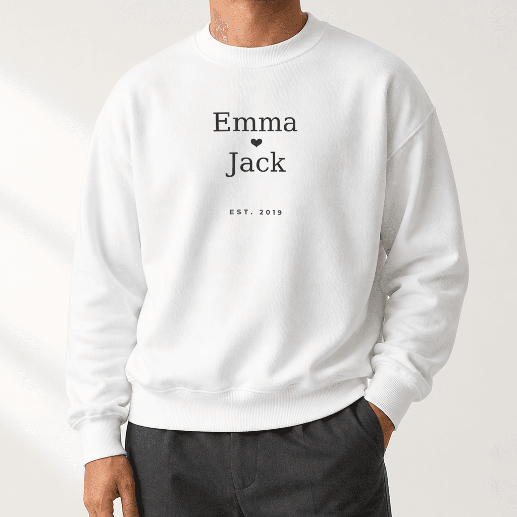 Matching Couples Sweatshirt — White