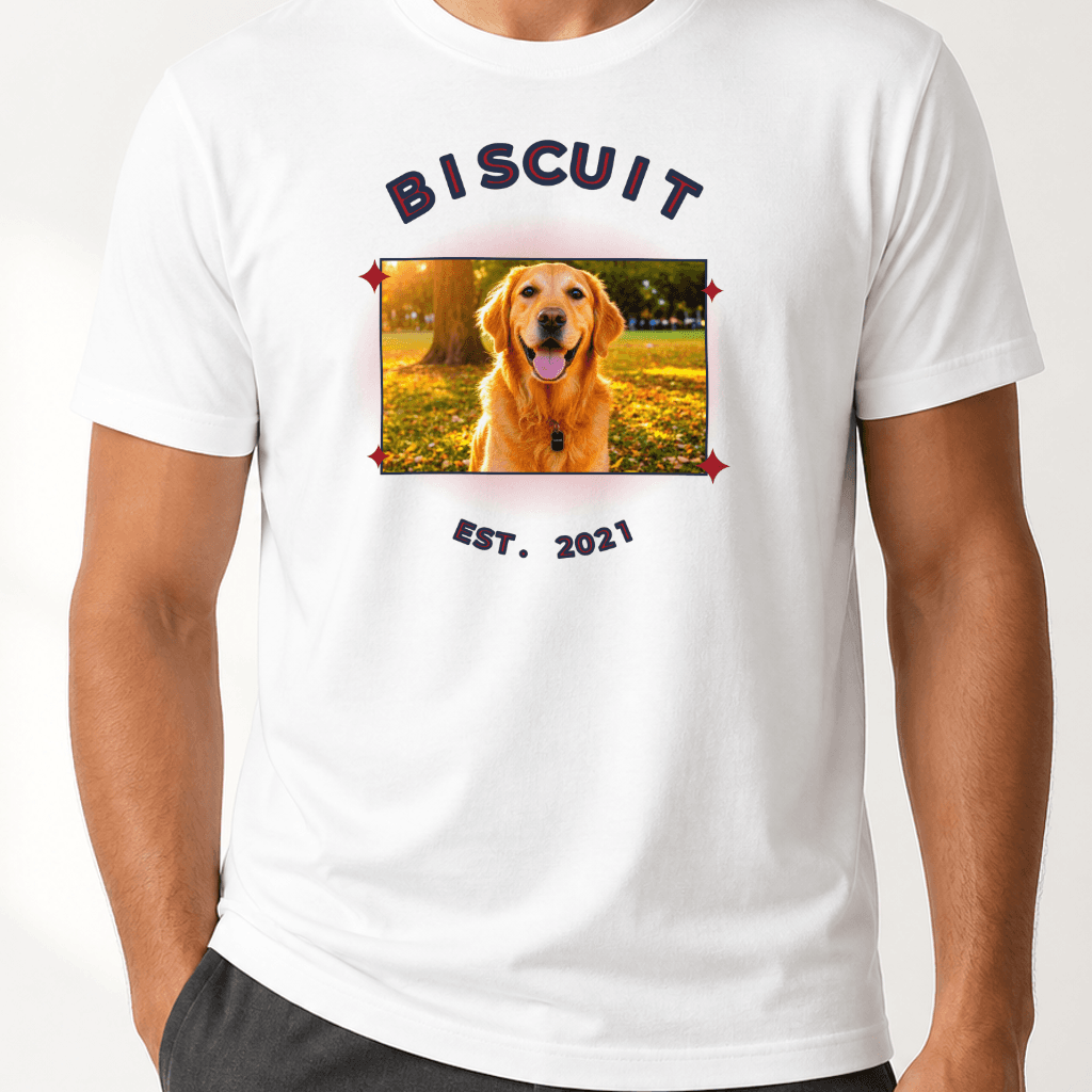Custom Pet Portrait T-Shirt — White