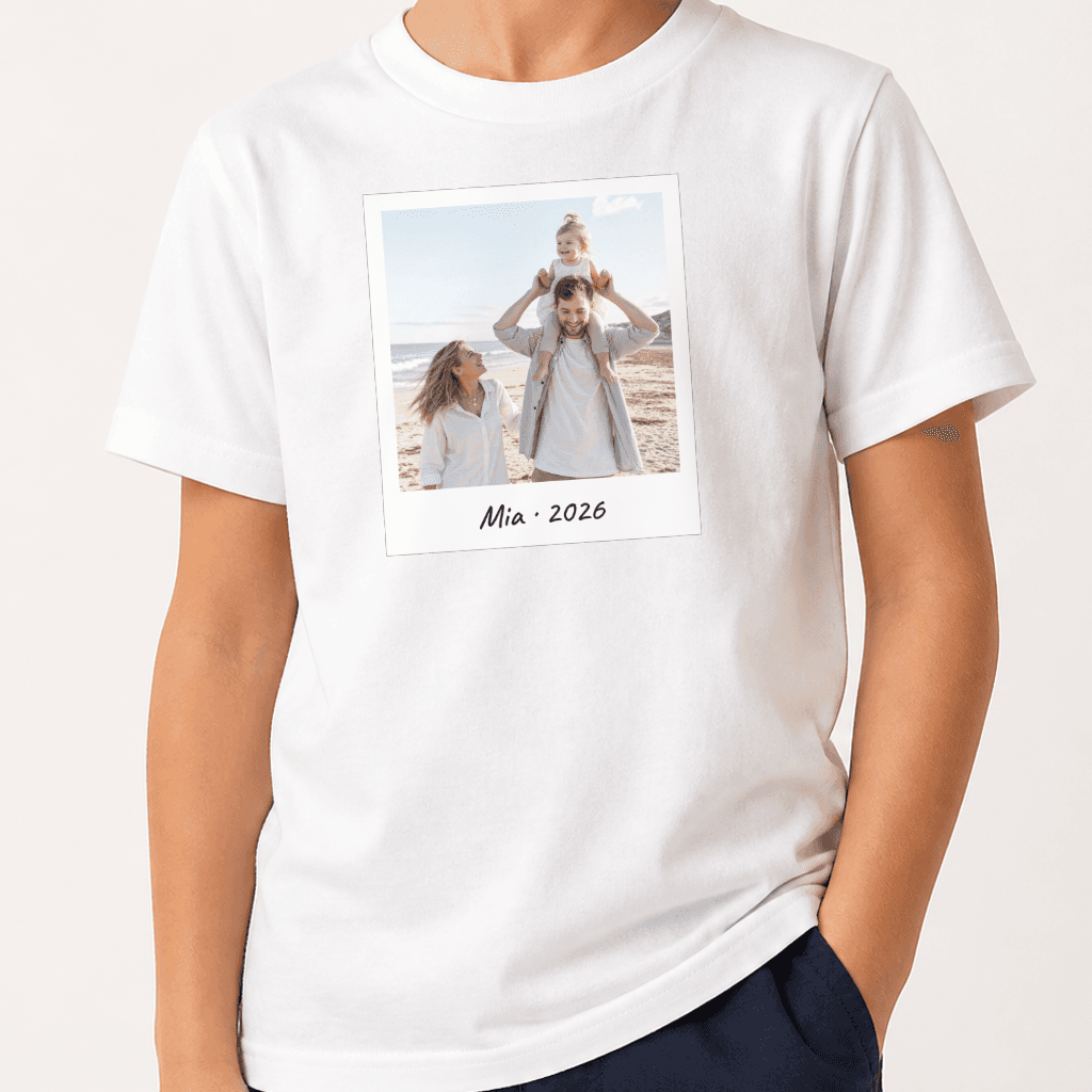 Custom Photo Kids T-Shirt — White
