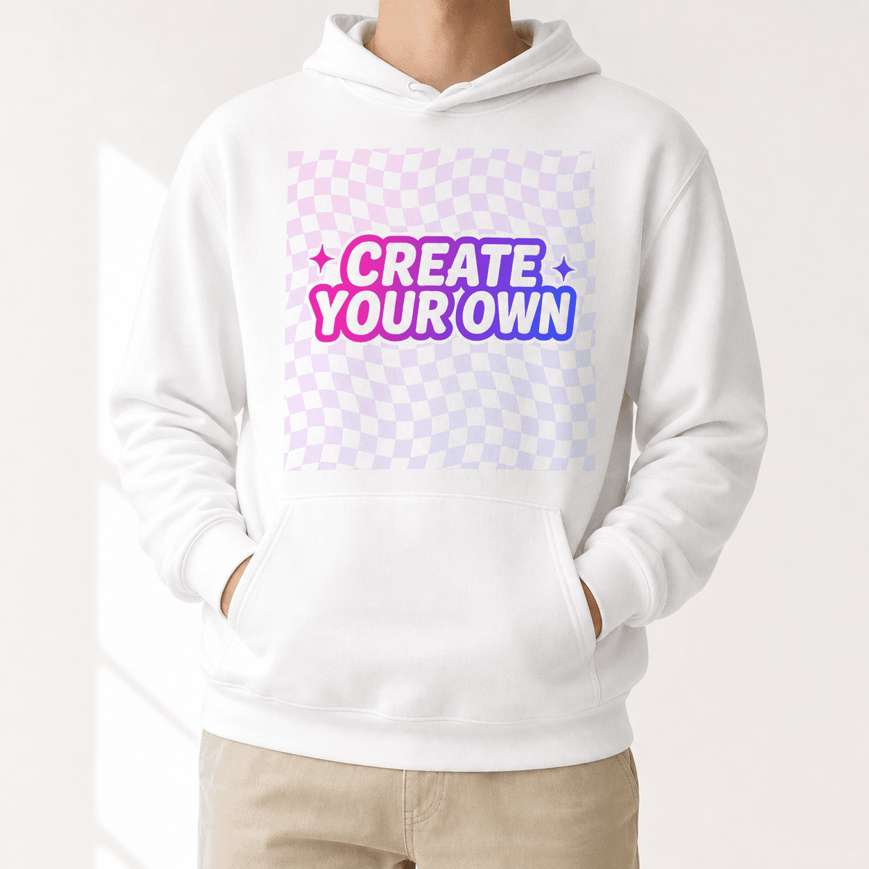 Unisex Sponge Fleece Pullover Hoodie on model