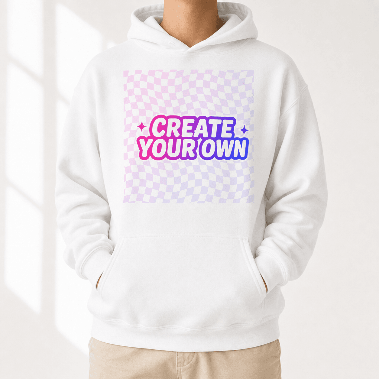 Heavy Blend Hoodie on model
