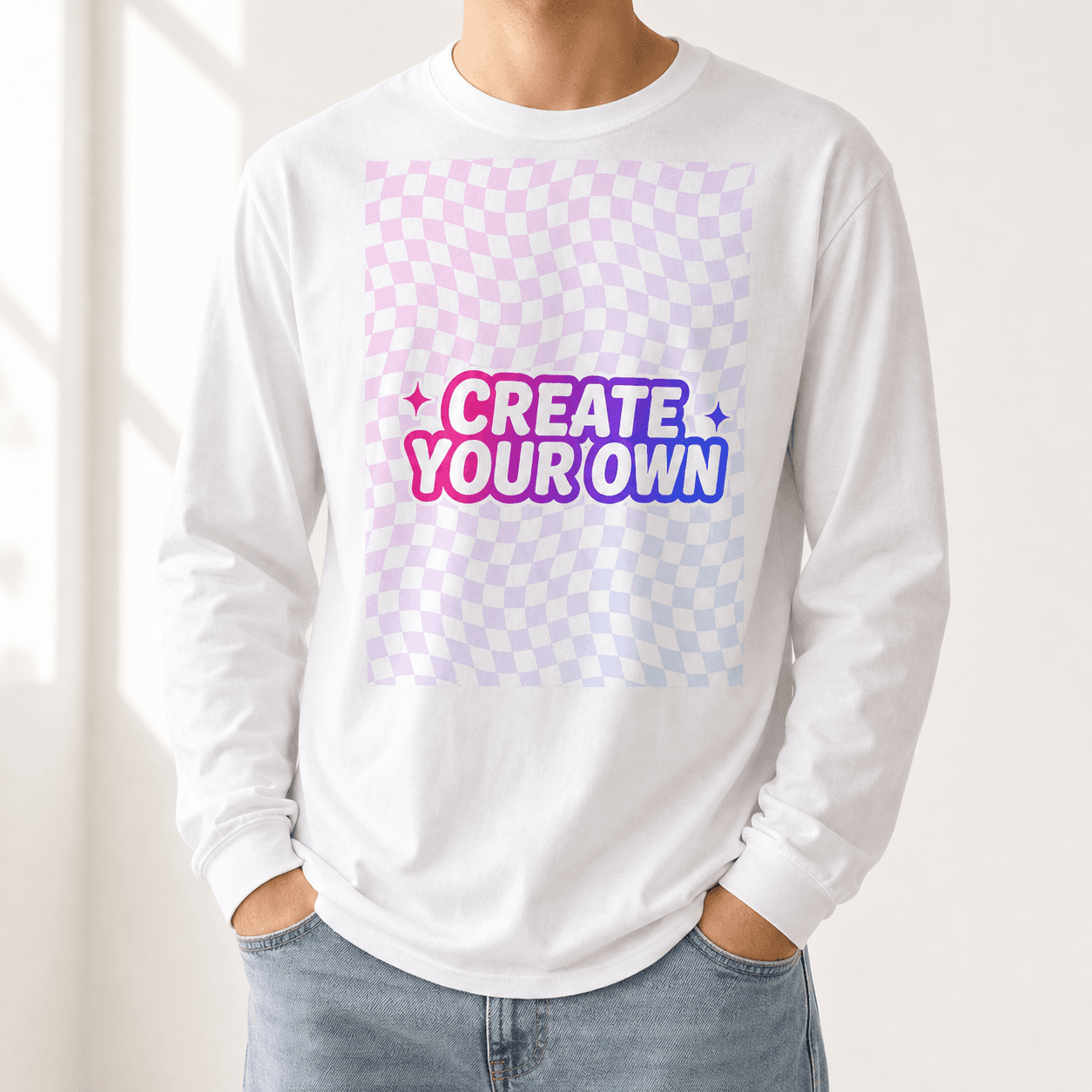 Unisex Long Sleeve Tee on model