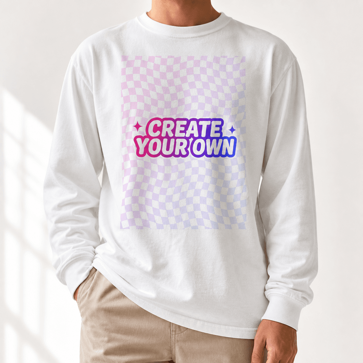Garment-Dyed Long Sleeve Tee on model