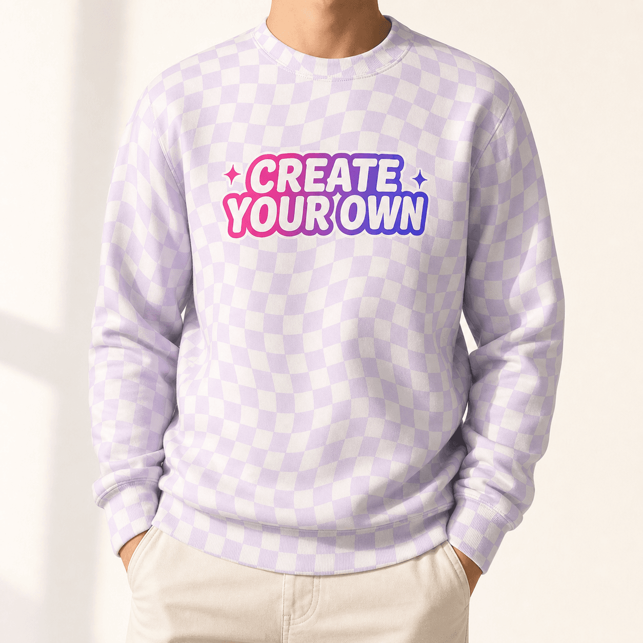 All-Over Print Unisex Sweatshirt on model