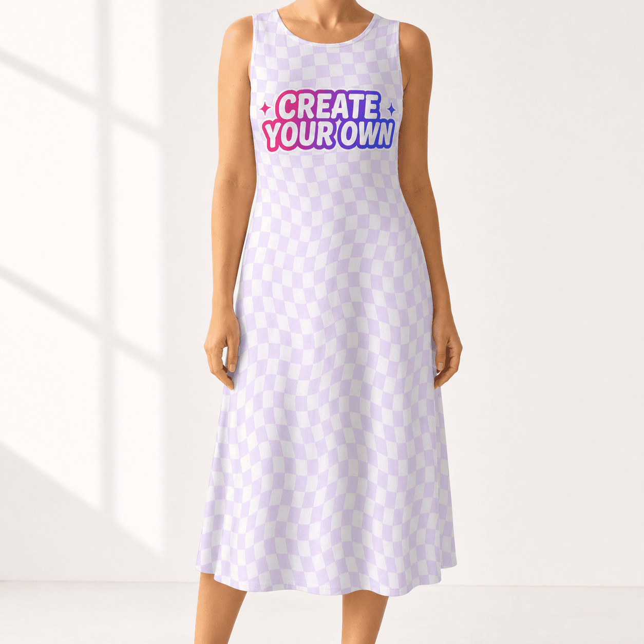 All-Over Print Women's Midi Dress on model