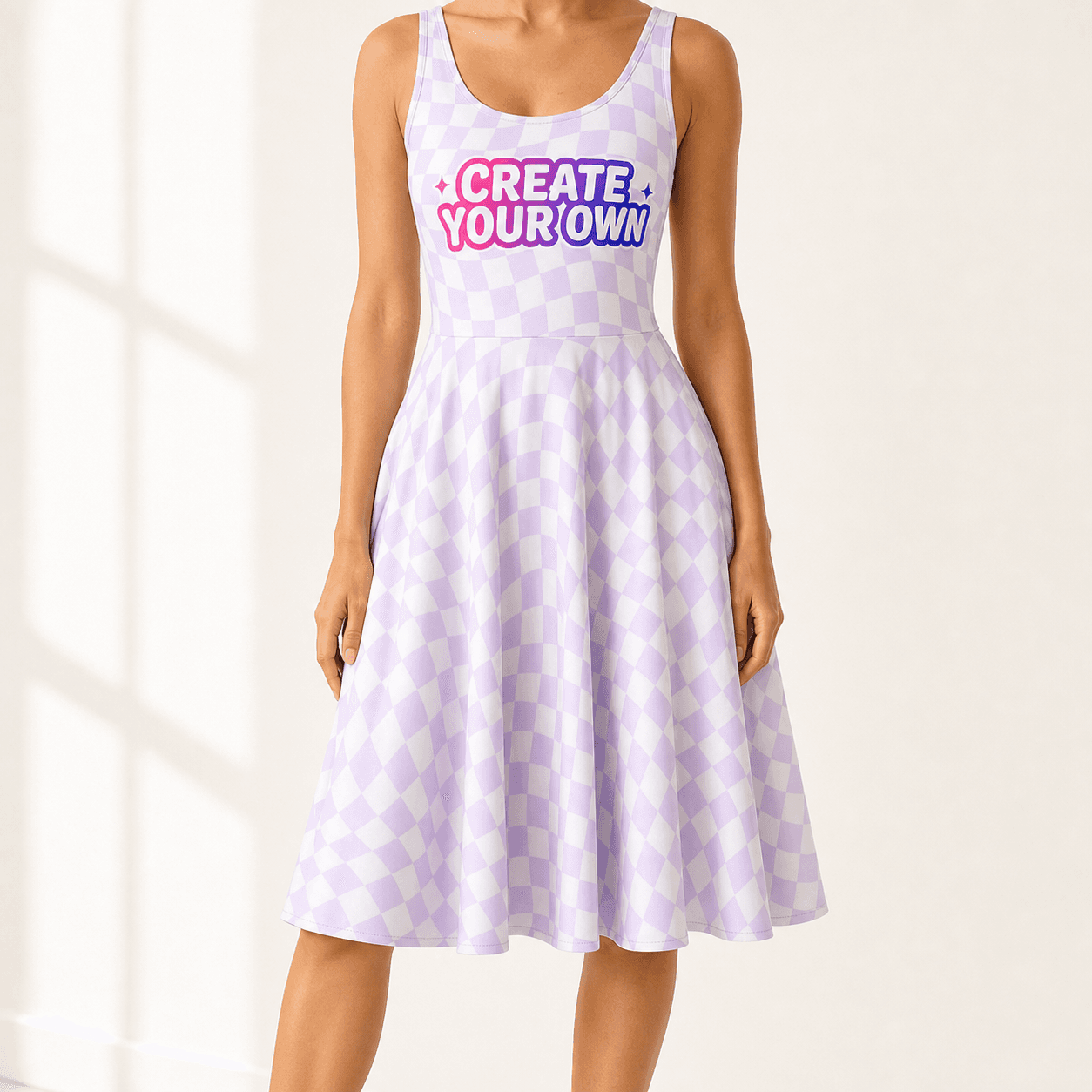All-Over Print Women's Skater Dress on model