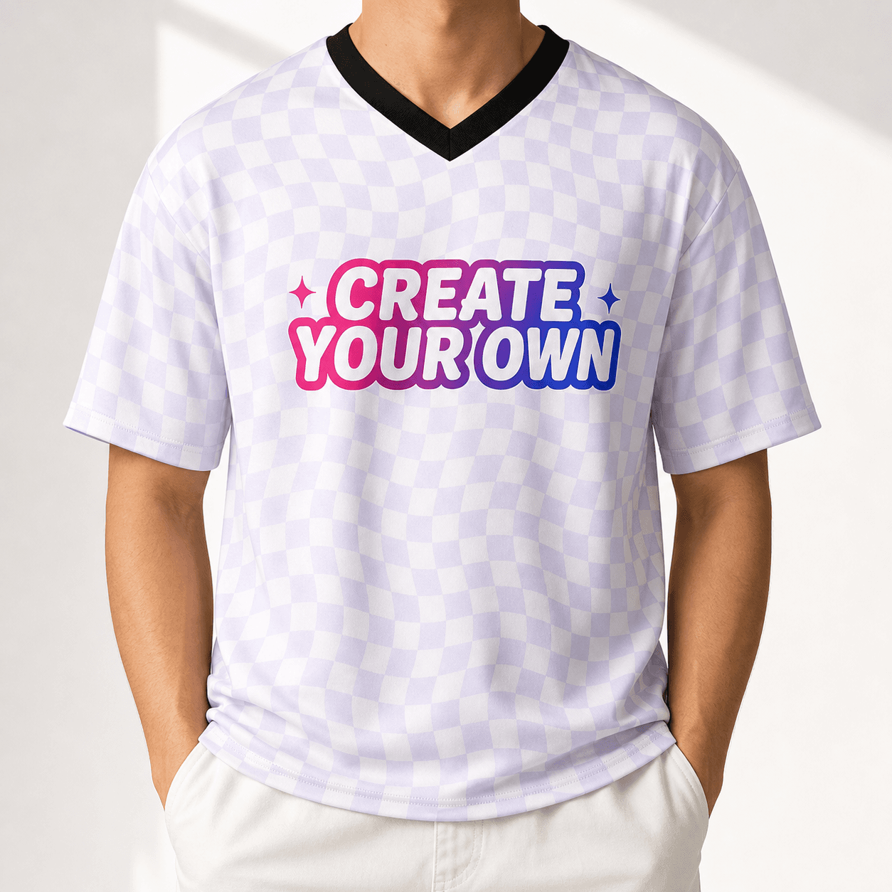All-Over Print Unisex Football Jersey on model