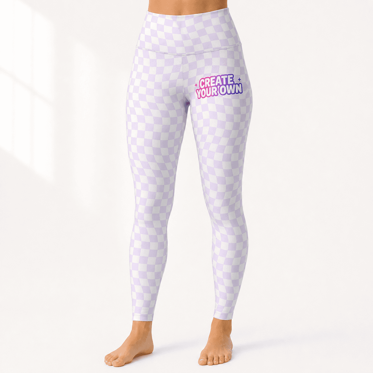 All-Over Print High Waisted Yoga Leggings on model
