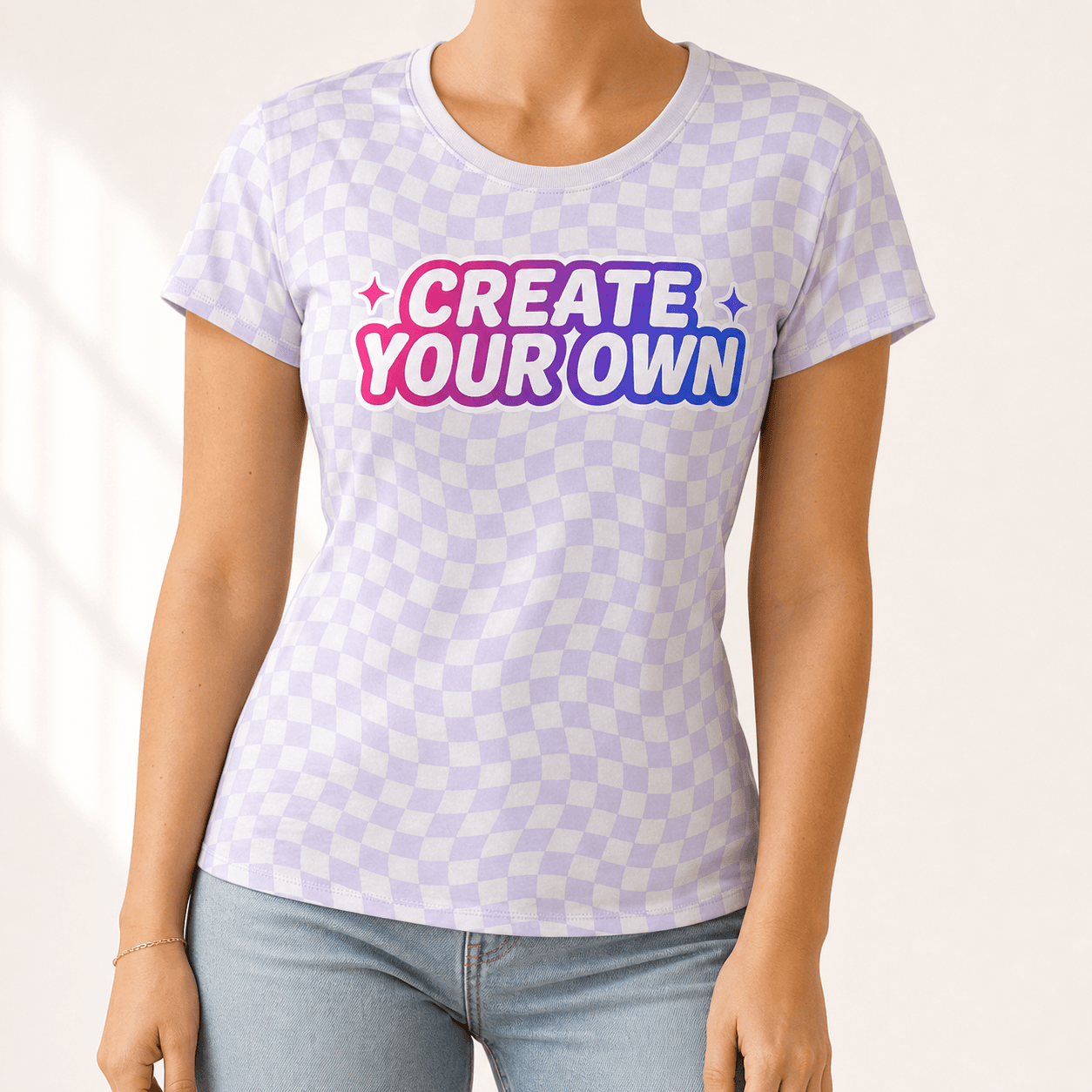 All-Over Print Women's Tee on model