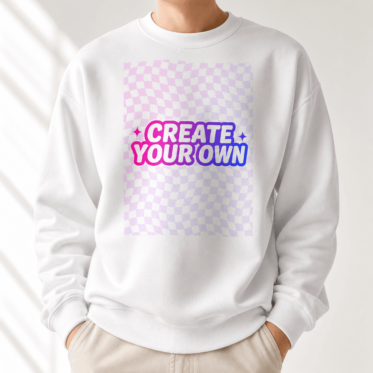 Heavy Blend Crewneck Sweatshirt on model