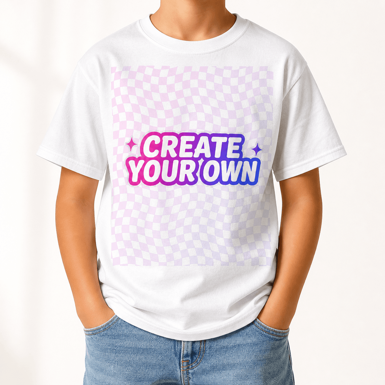 Youth Heavy Cotton Tee on model