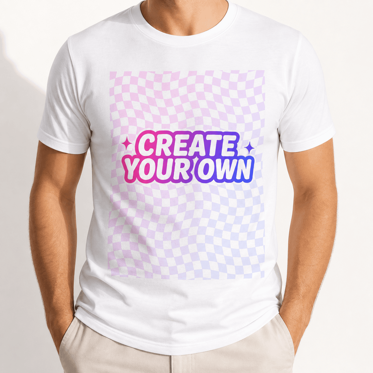 Premium Fitted Crew on model