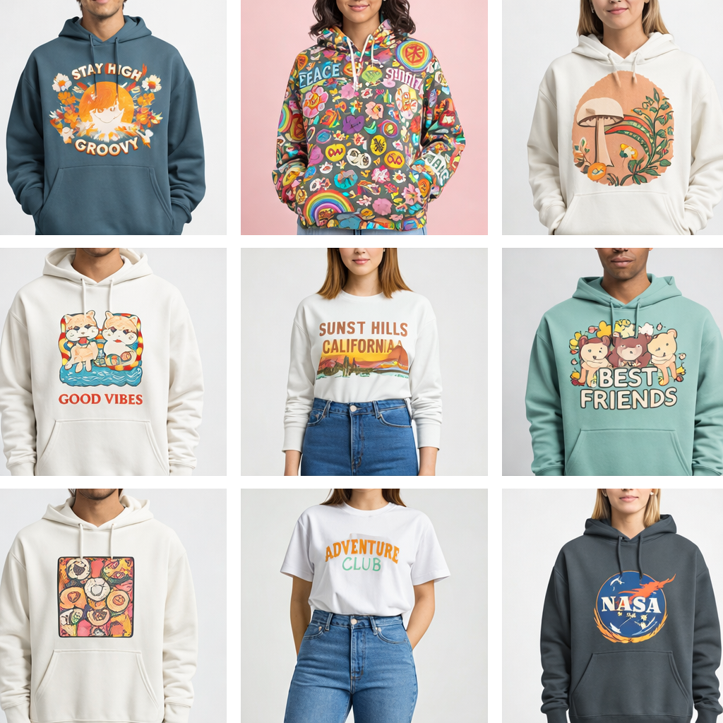 Collage of PrintGen product outputs